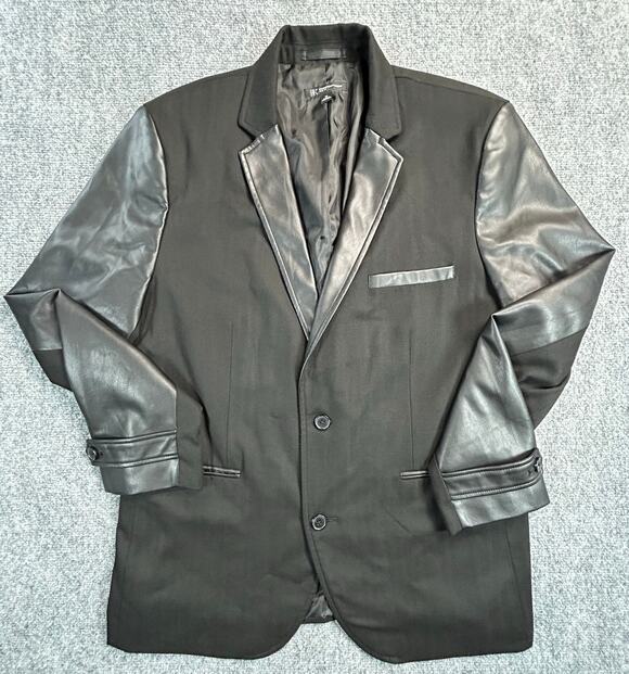 INC International Concepts Jackets & Blazers - International Concepts Women's XL Black Faux Leather Career Blazer Office Jacket